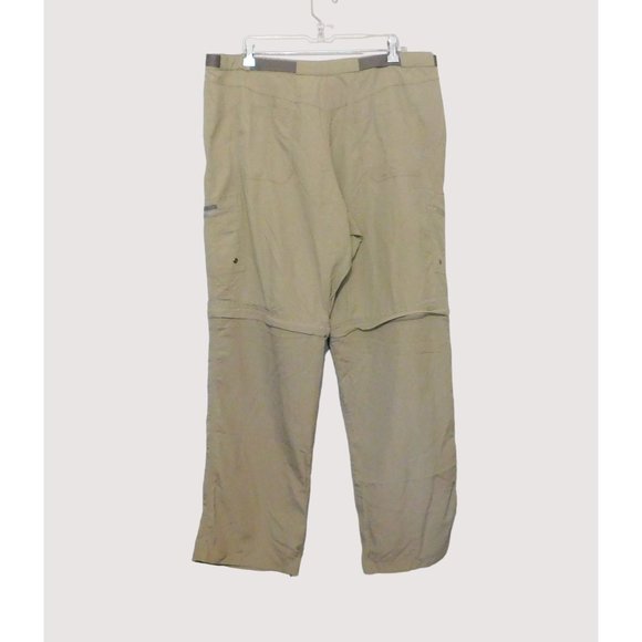 Alpine Khaki Convertible Pants Shorts XL Tan Belted Zip Off legs Light Weight - Picture 3 of 7